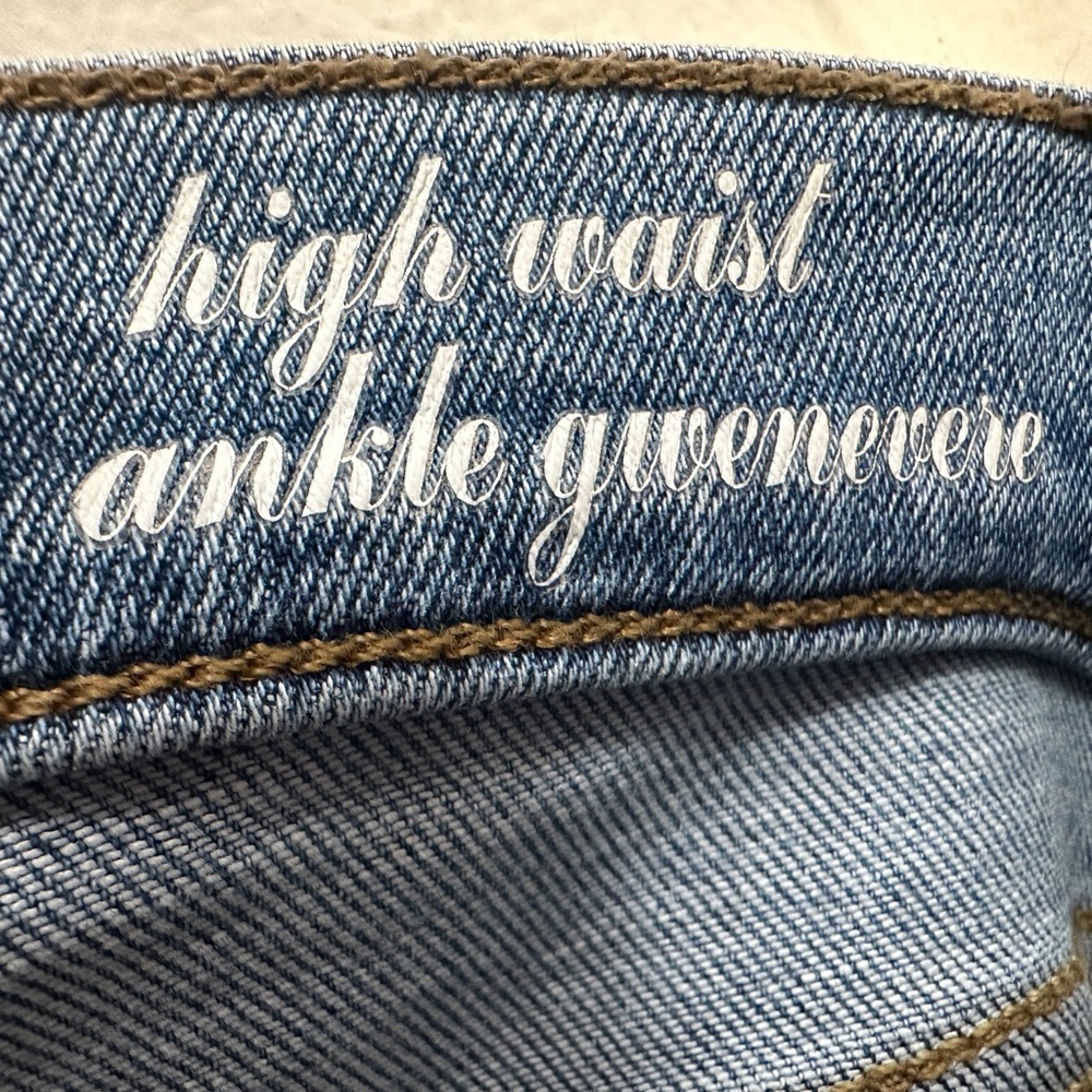 7 FOR ALL MANKIND High Waist Ankle Skinny SIZE 27 US 6 MEDIUM Versatile Two-Tone - Picture 8 of 9